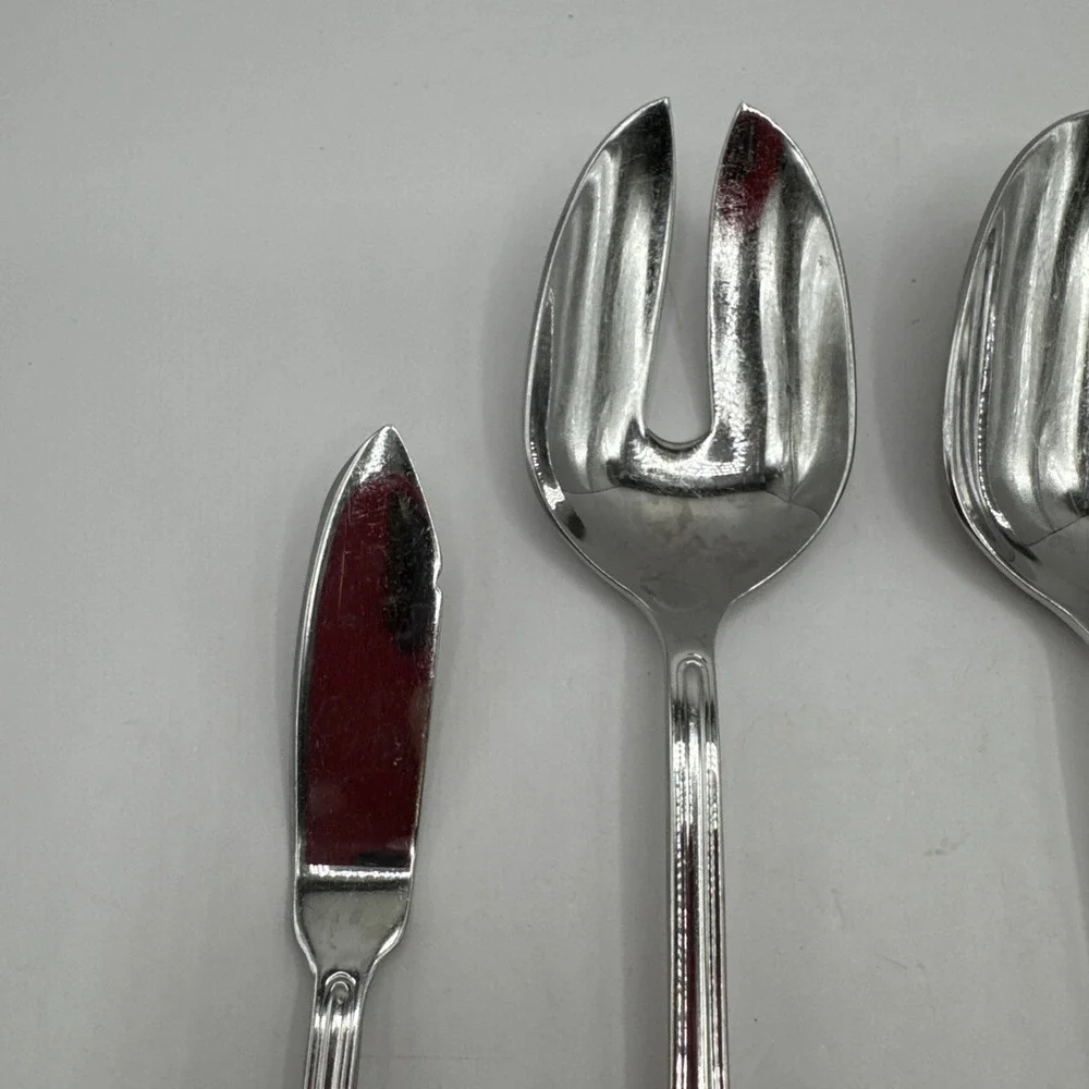 Oneida FLAMBE‎ Serving (4pc Set) Tablespoon Pierced Fork 18/10 Stainless